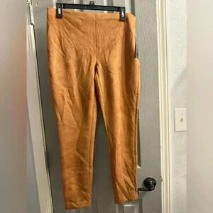 NYCC Women’s Medium Faux Suede elastic waist pull on pants/leggings in brown